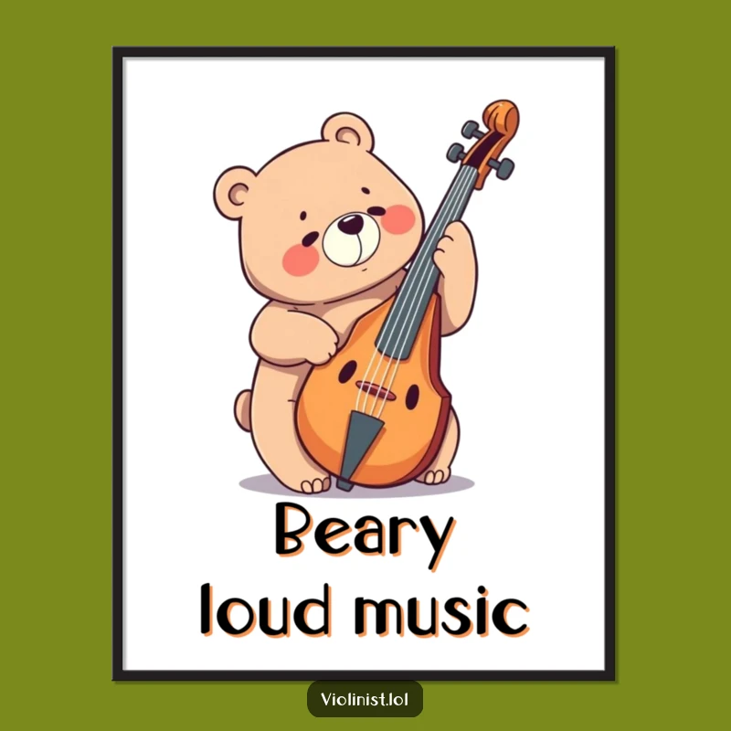 Funny Bear Cello Poster: Wall Art That Hits All the Right Notes!