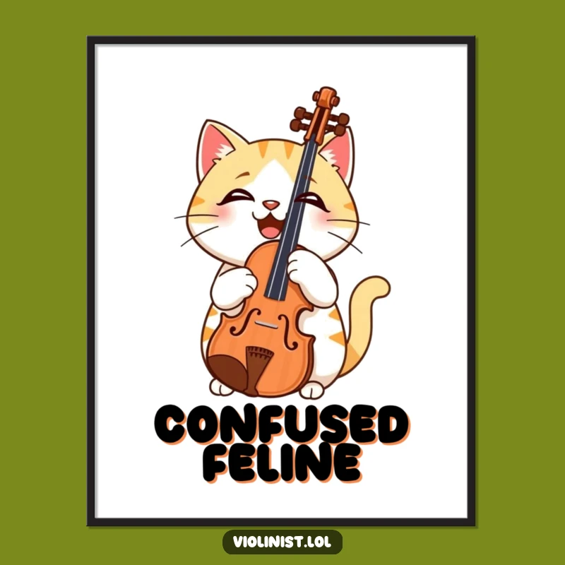 Funny Cat Violin Poster: Hang Up Some Laughs with This Hilarious Art