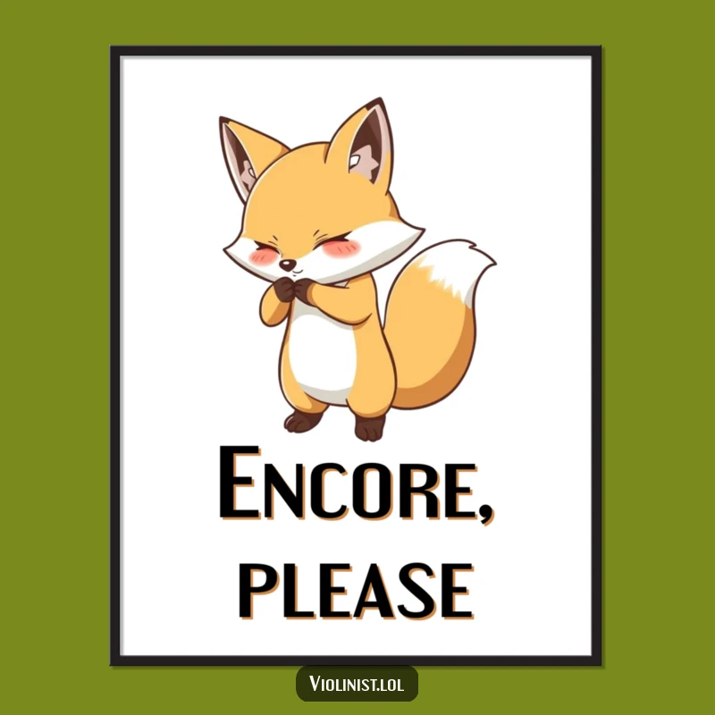 Funny Fox Bow Poster: Add Theatrical Flair and Laughter to Your Walls