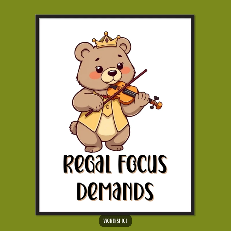 Funny Bear Violin Poster: Majestic Music for Your Walls Funny Gift
