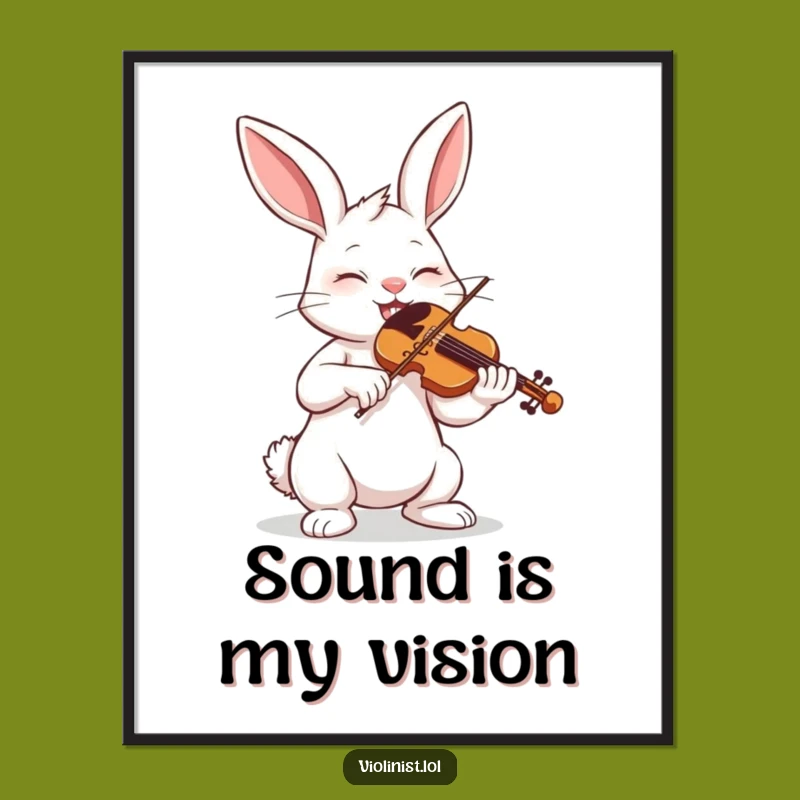 Funny Bunny Violin Poster: Inspiring Musical Dedication as a Funny Gift
