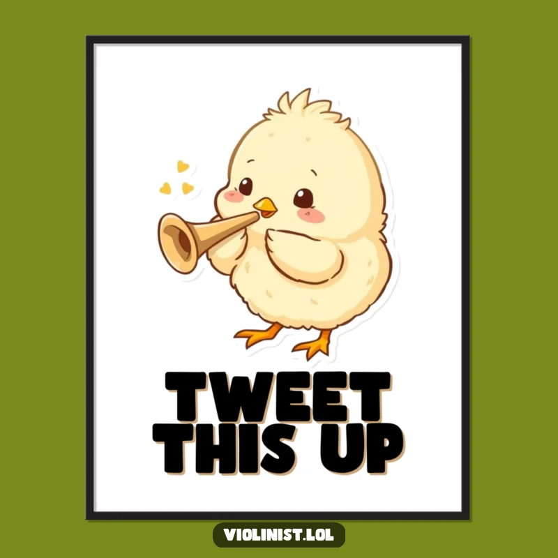 Funny Chick Poster: Tiny Trumpet Fanfare - Adorable Wall Art