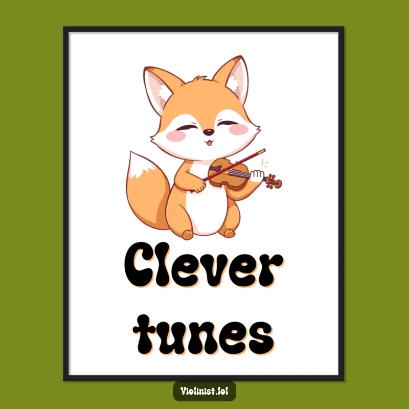 Funny Fox Violin Poster: Decorate with Gentle Musicality, a Great Gift