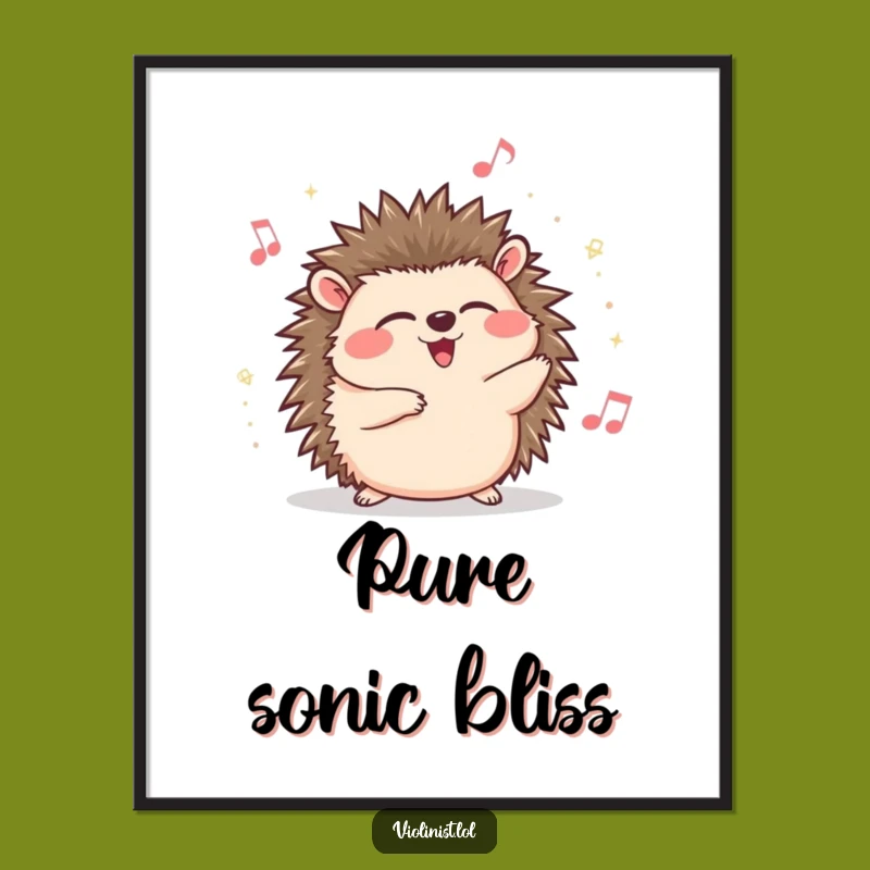 Funny Hedgehog Concert Poster: Giggle-Worthy Wall Art