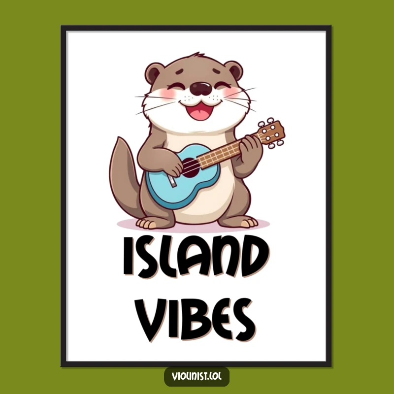 Funny Otter Ukulele Poster: Wall Art That Sings with Joy!