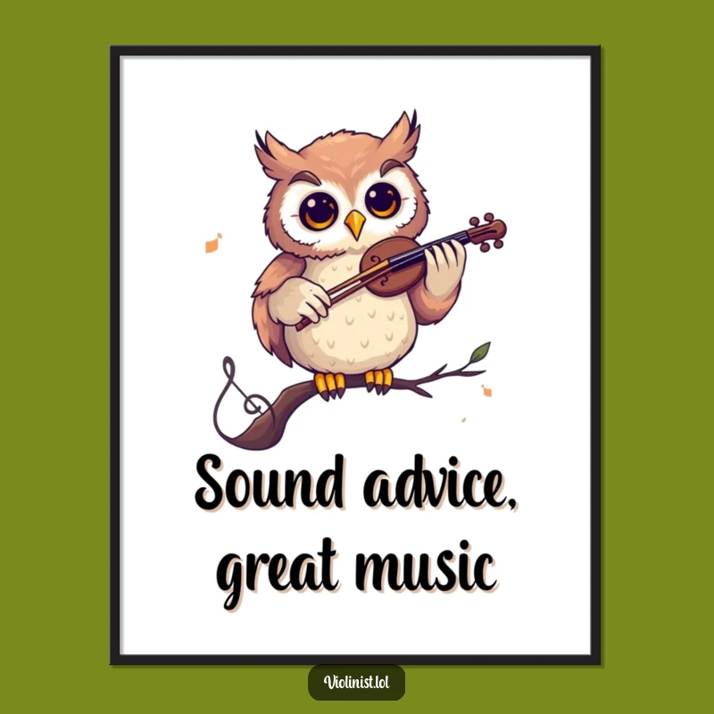 Funny Owl Poster: Curious Virtuoso Art, Hilarious Wall Decor, Perfect Humorous Gift