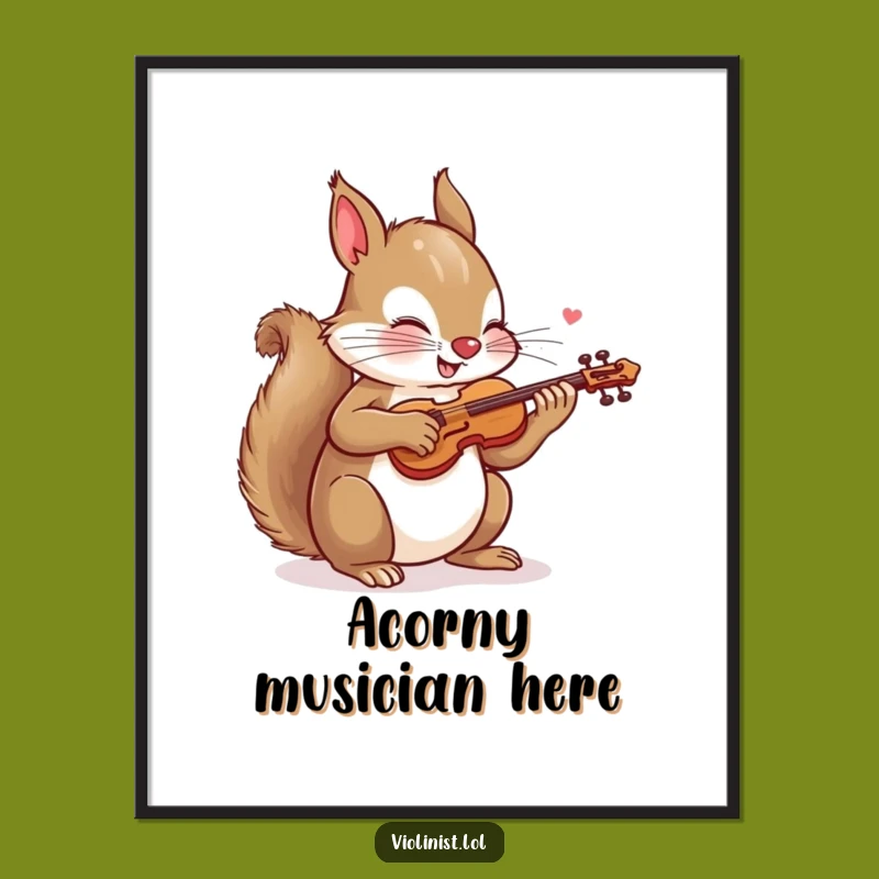 Funny Squirrel Poster: Energetic Virtuoso Art, Hilarious Wall Decor, Perfect Humorous Gift