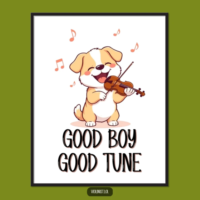 Funny Dog Violinist Poster: A Delightful Dog's Violin Serenade for Your Wall