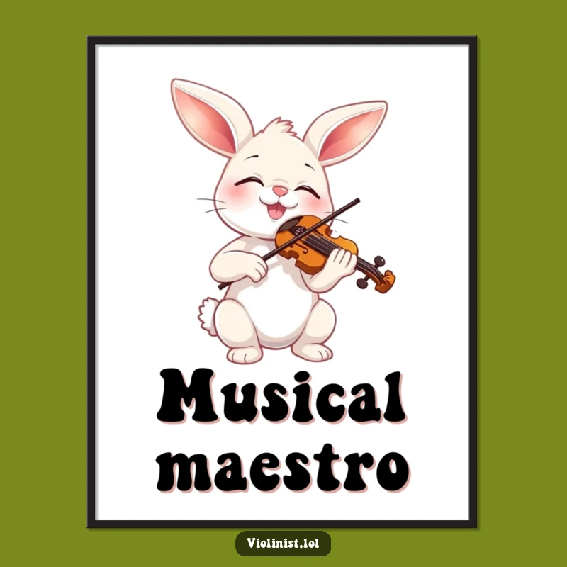 Funny Bunny Violinist Poster: Blissful Melodies for Your Wall Art!