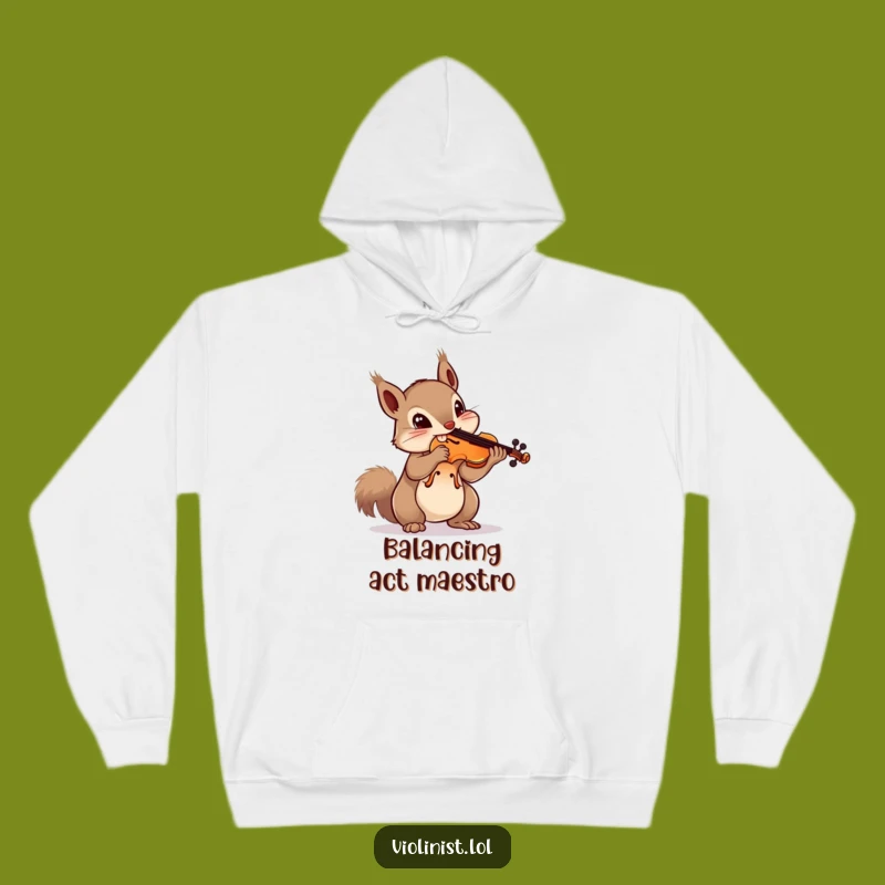 Funny Squirrel Violin Hoodie: Cozy Musician Sweatshirt, Great Gift