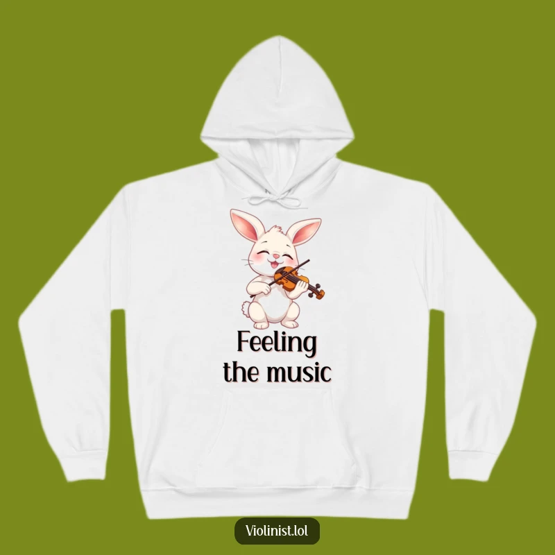 Cozy Funny Bunny Violinist Hoodie: Blissful Music for Chilly Days!