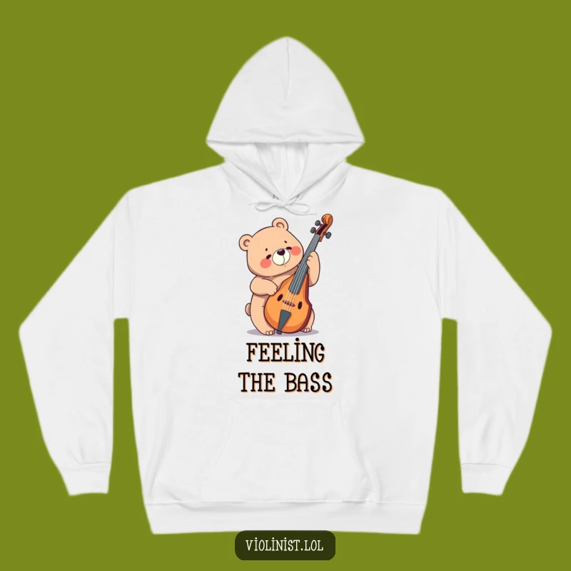 Cozy Funny Bear Cello Hoodie: Warm Up with Big Melodies!