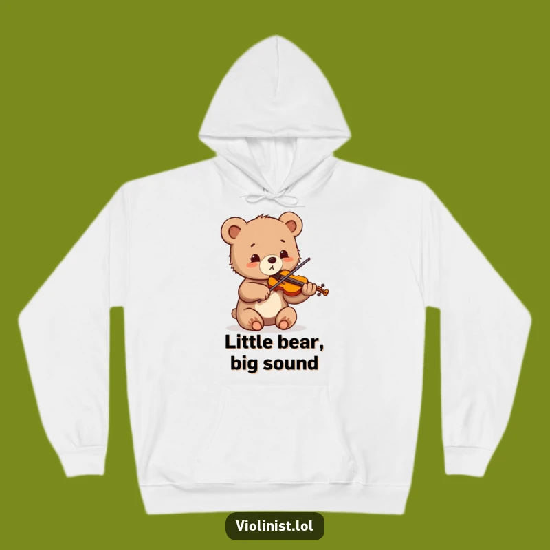 Funny Bear Cub Violinist Hoodie: Cozy Comfort for Enthusiastic Musicians, Perfect Gift!
