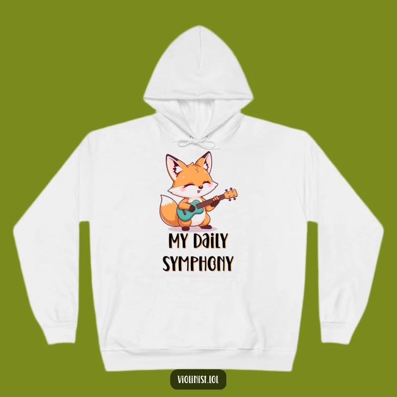 Funny Fox Rocker Hoodie: Cozy Solo Performance, Hilarious Gift for Music Fanatics