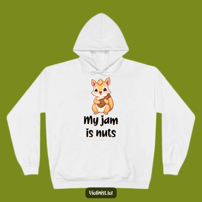 Funny Squirrel Harp Hoodie: Cozy Up with Whimsical Music and Hilarious Charm