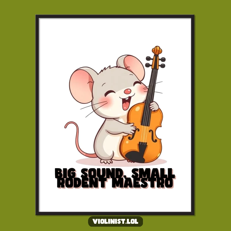 Funny Free Printable Wall Art: Giggle Mouse Violinist, Downloadable Decor