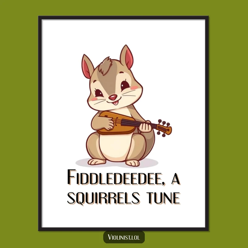 Free Printable Wall Art: Squirrel Fiddler's Jig Funny Downloadable Art Gift