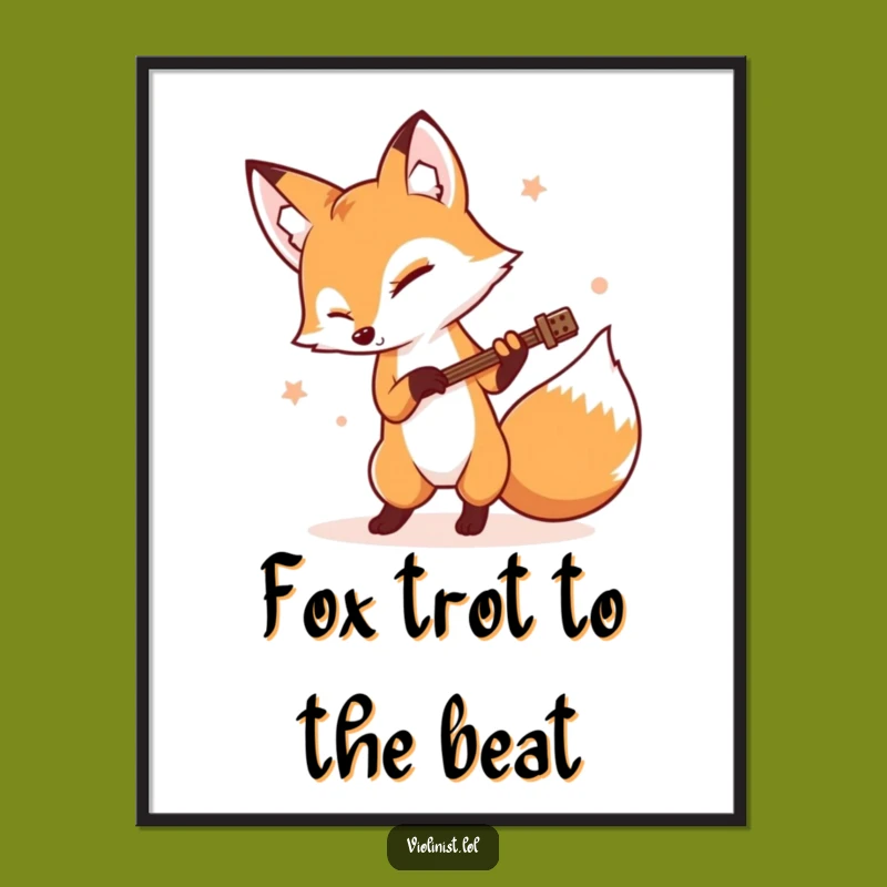 Funny Free Printable Wall Art: Rhythmic Fox Player, Cool Downloadable Decor