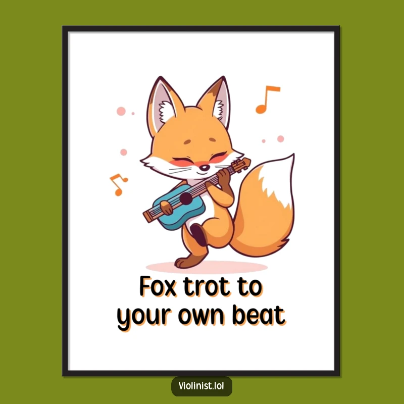 Free Printable Wall Art: Determined Fox Musician for a Rhythmic Downloadable Gift