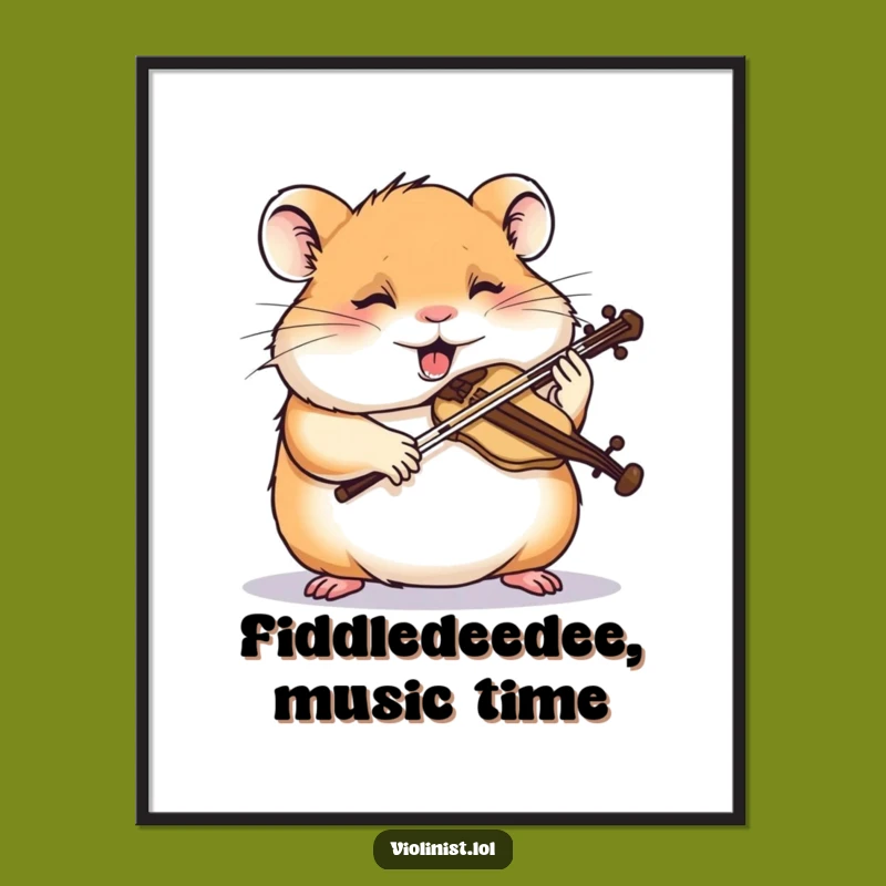 Free Printable Hamster Wall Art: Focused Violinist Downloadable Art for Quirky Decor