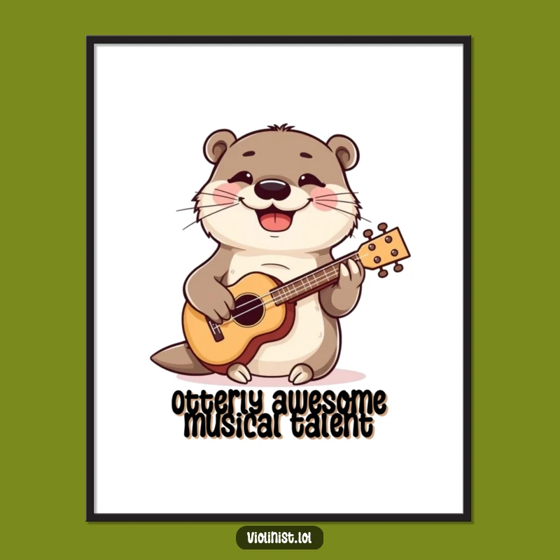 Free Printable Otter Wall Art: Humorous Otter Music Art Downloadable Gift