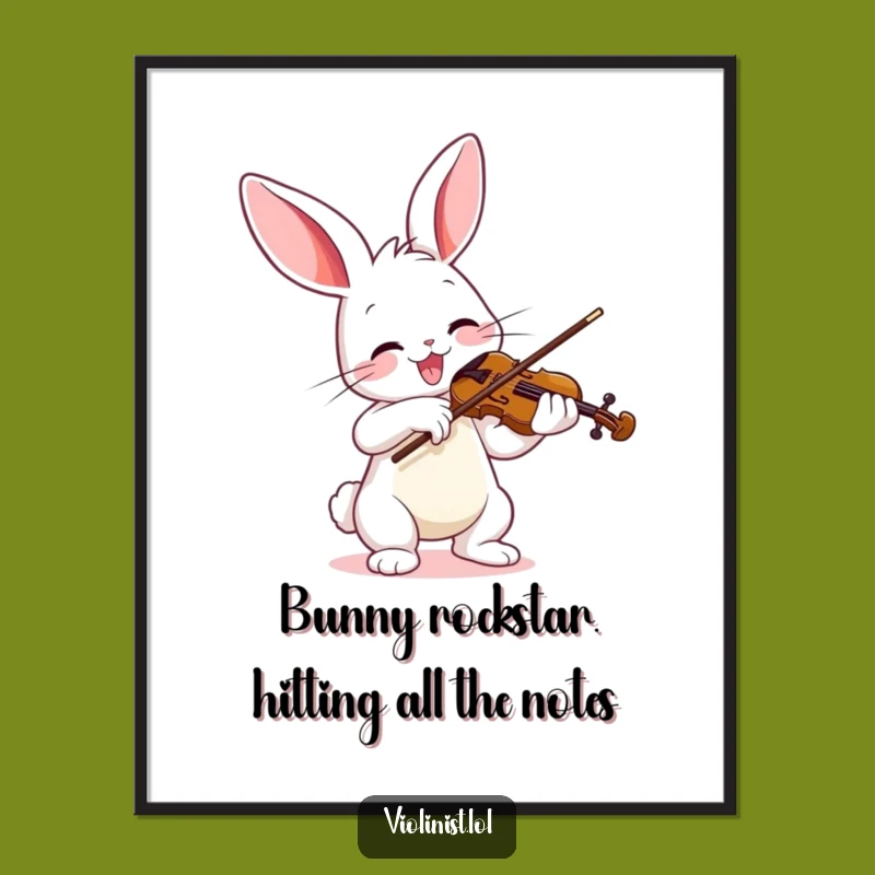 Funny Free Printable Bunny Wall Art - Musical Hare Downloadable Decor