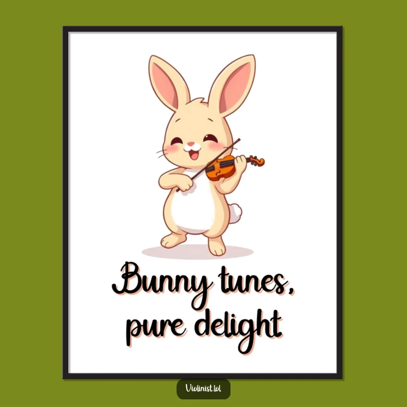 Funny Free Printable Wall Art: Dancing Bunny Violinist, Whimsical Downloadable Decor