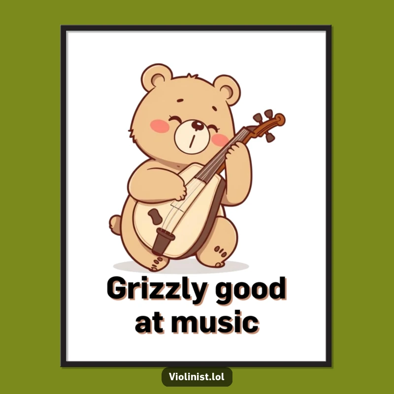 Free Printable Wall Art: Bear Cellist, Humorous Downloadable Music Decor