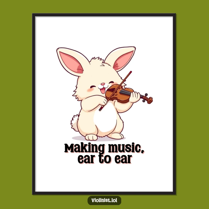 Funny Free Printable Bunny Wall Art: Joyful Violinist Downloadable Decor