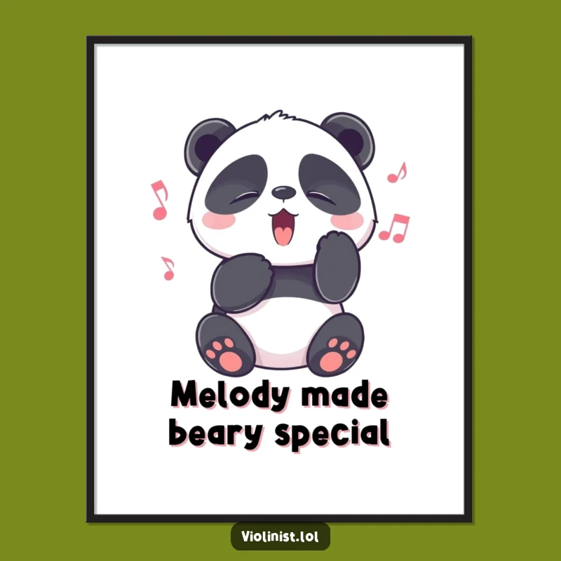 Funny Free Printable Wall Art: Panda Lost in Song, Whimsical Downloadable Decor