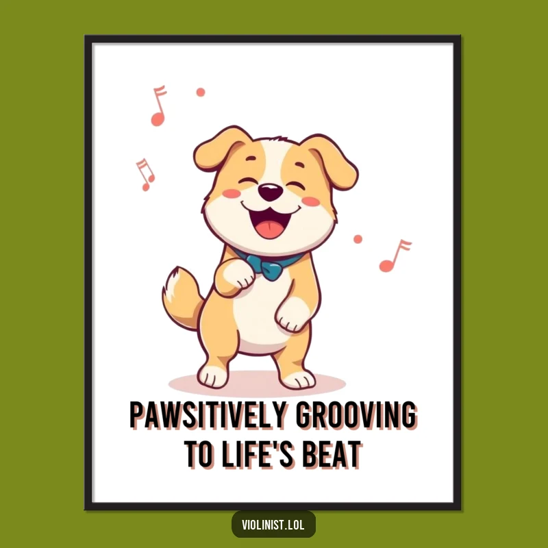 Funny Free Printable Dog Wall Art - Dancing Canine Downloadable Decor