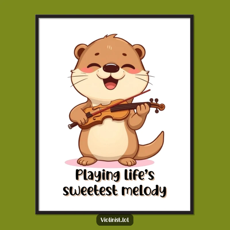 Funny Free Printable Otter Violin Wall Art - Joyful Downloadable Decor for Music Lovers