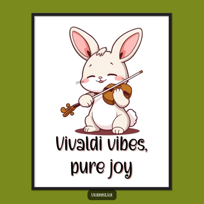 Free Printable Wall Art: Blissful Bunny Violinist Musical Decor