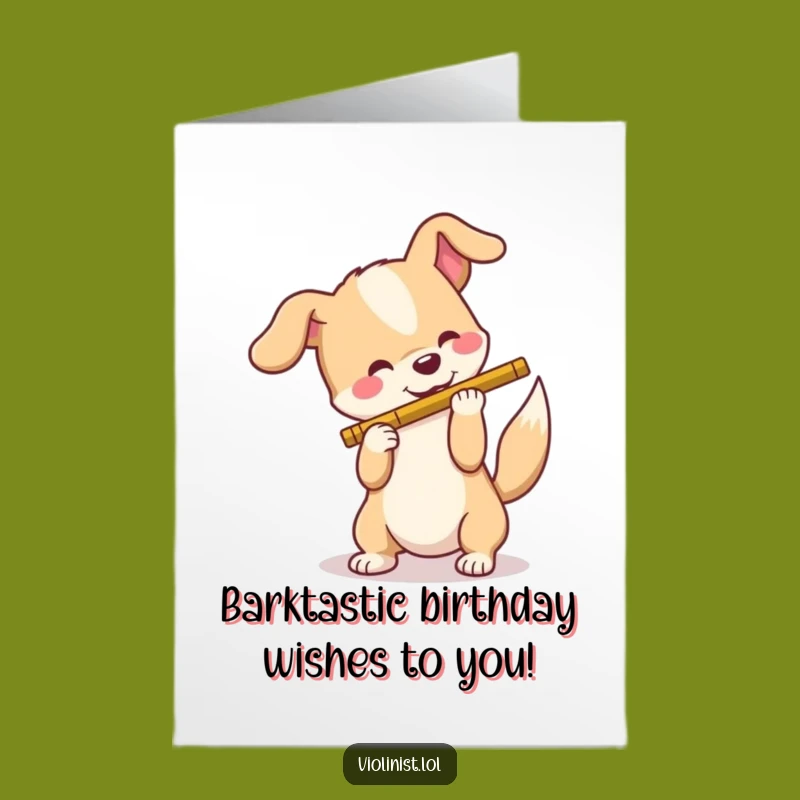 Free Printable Birthday Card: Hilarious Dog Musician for a Joyful, Funny Downloadable Gift