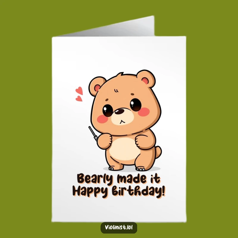 Free Printable Birthday Card: Funny Bear Shaky Note Downloadable Gift