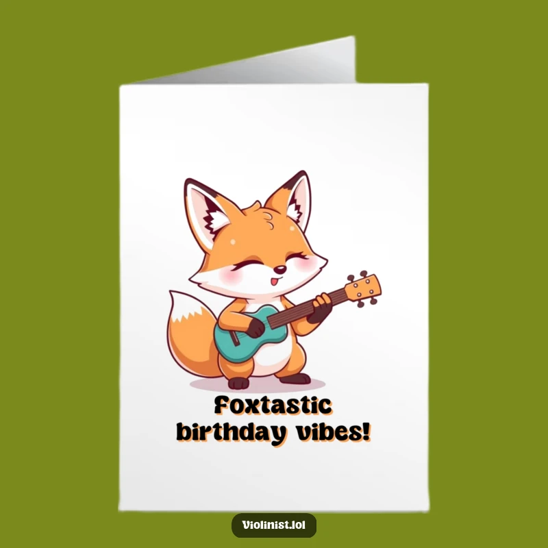 Free Printable Birthday Card: Fox Rock Star Solo Funny Downloadable Gift