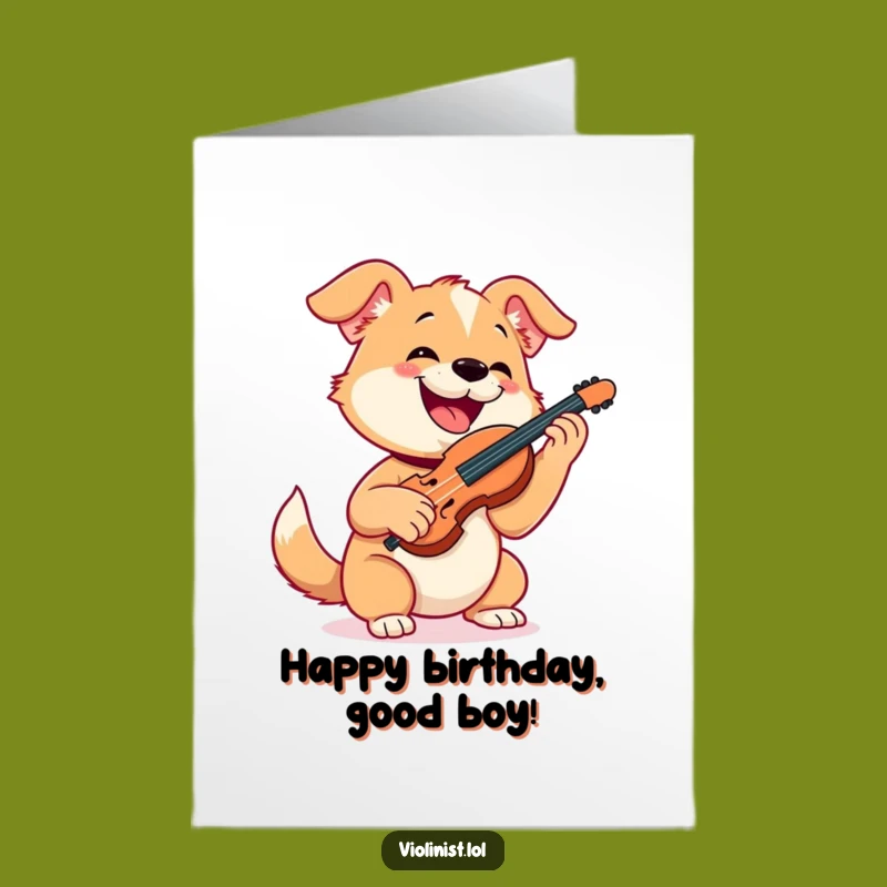 Free Printable Dog Violinist Birthday Card: A Maestro of Merriment for Their Special Day!