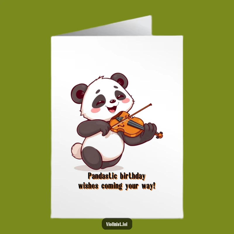 Free Printable Giggling Panda Birthday Card: Downloadable Funny Violinist Gift