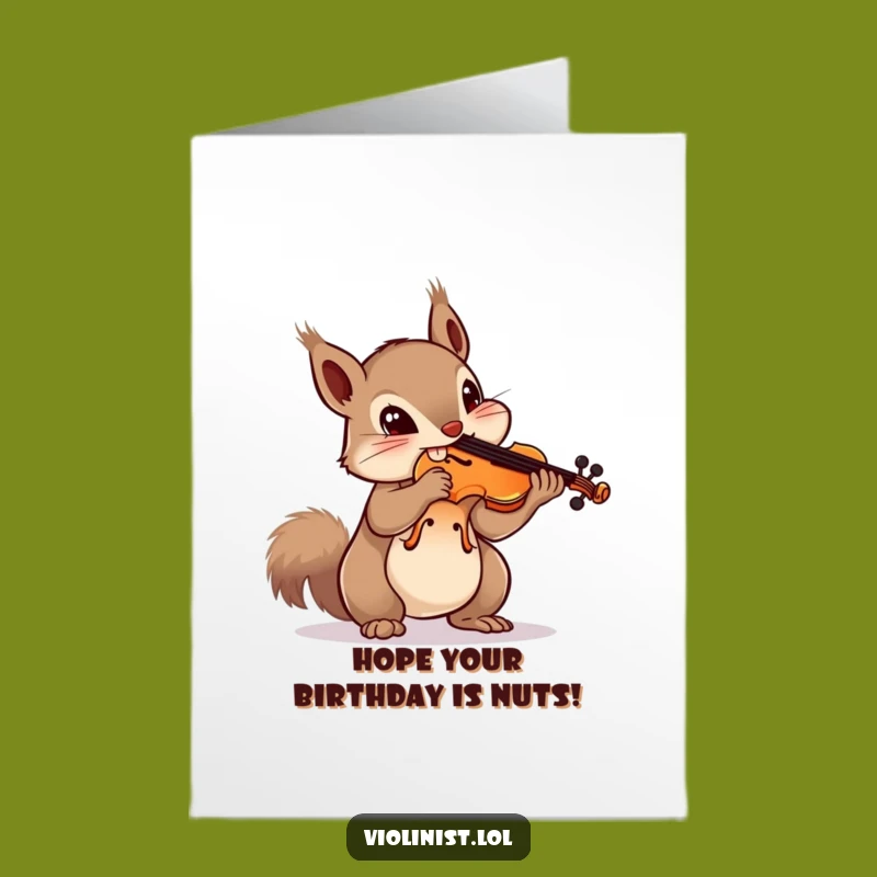 Free Printable Squirrel Birthday Card: Nutty Violin Balance Downloadable Gift