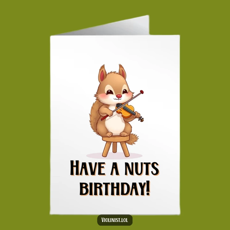 Free Printable Birthday Card: Squirrel Violinist for a Balanced Downloadable Gift
