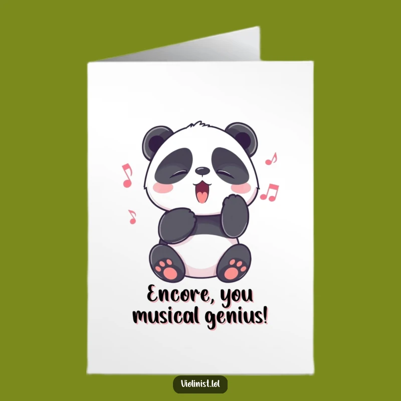 Free Printable Congrats Card: Panda's Musical Escape, Humorous Downloadable Gift