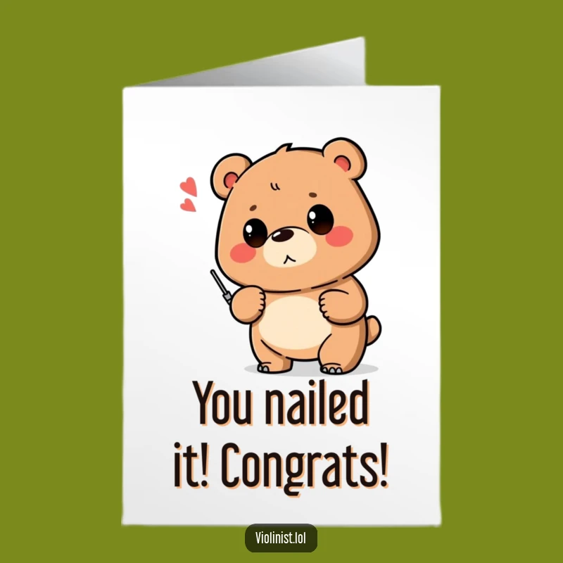 Free Printable Congrats Card: Proud Bear Shaky Note, Downloadable Celebration Gift