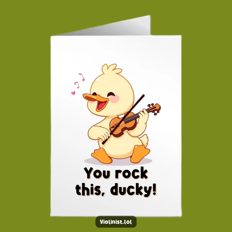 Free Printable Congrats Card: Virtuoso Duck Musician, Downloadable for Your Success