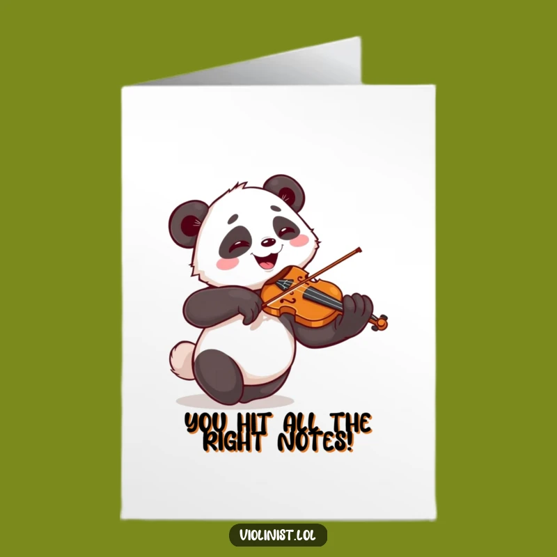 Funny Free Printable Panda Congratulations Card: Giggling Violinist Downloadable