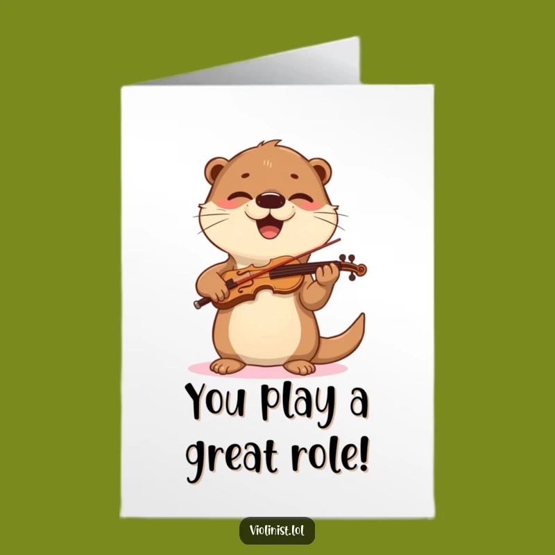 Free Printable Otter Violin Congrats Card - Joyful Downloadable Music Greeting