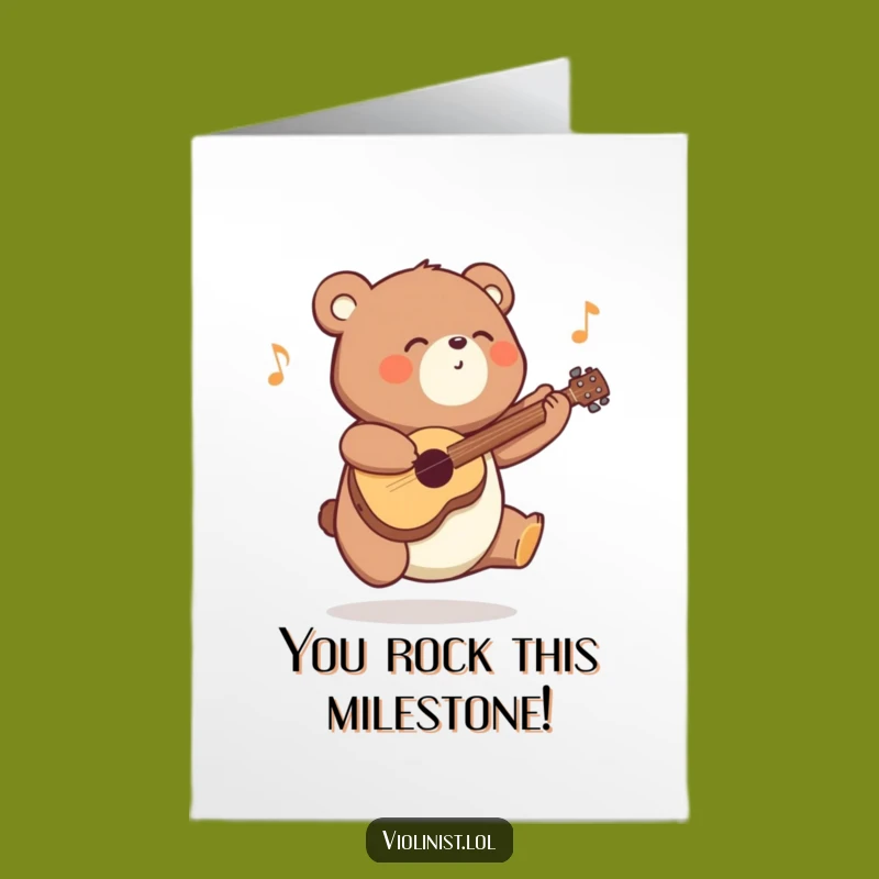 Free Printable Congrats Card: Bear's Tune for Your Big Win - Funny Downloadable