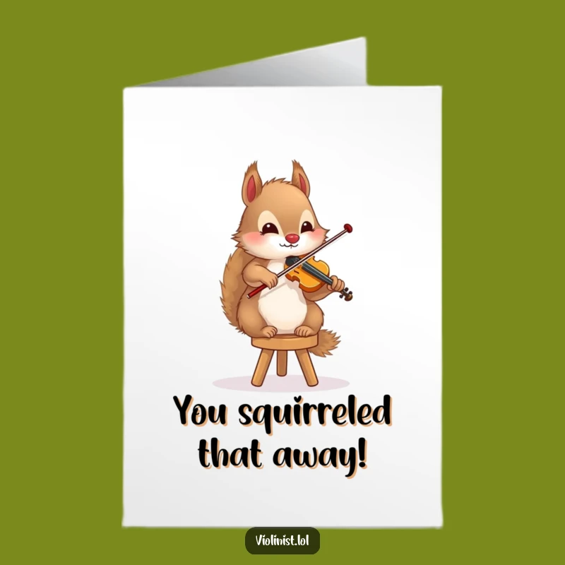 Free Printable Congrats Card: Squirrel Violinist for a Talented Downloadable Gift