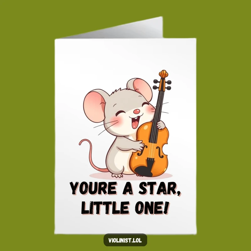 Free Printable Congrats Card: Mouse Violinist, Humorous Downloadable