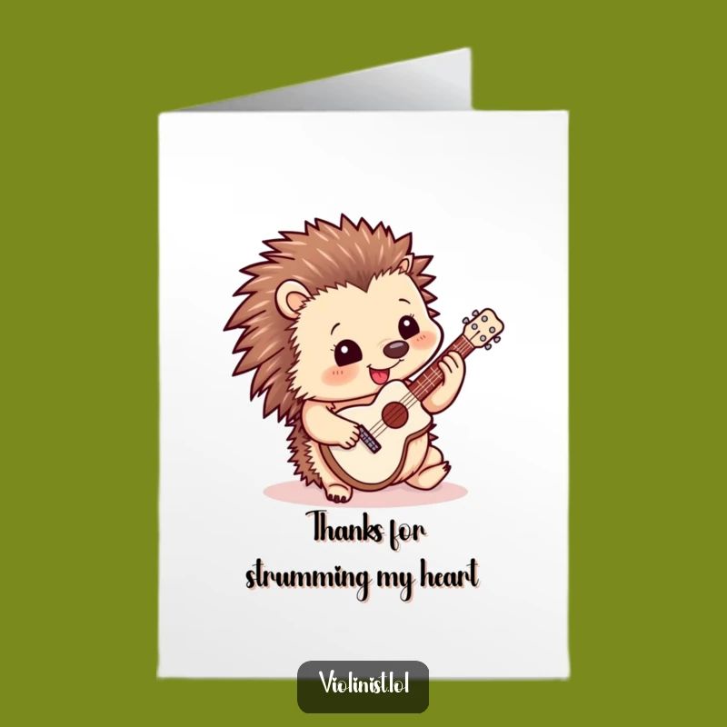 Free Printable Hedgehog Thank You Card: Mini Guitarist Gift Downloadable