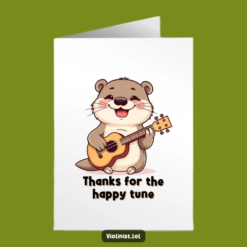 Free Printable Otter Thank You Card: Grateful Otter Music Downloadable Gift